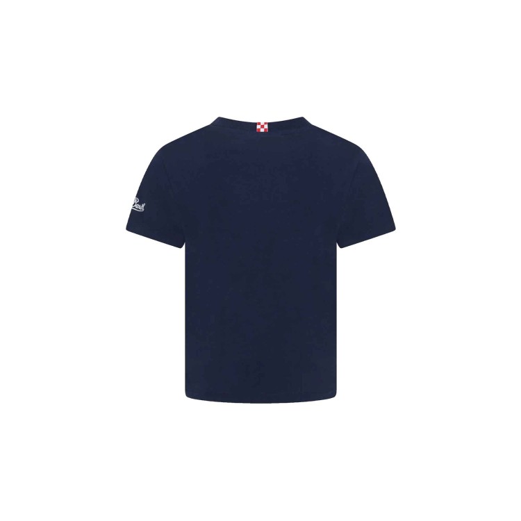 SAINT BARTH T-shirt blu navy con stampa Fake Shark bambino