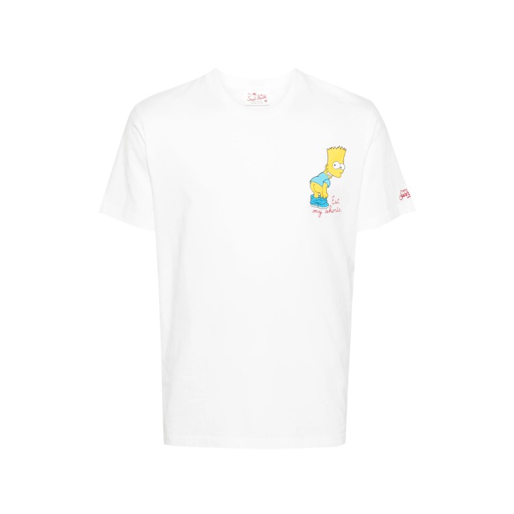 SAINT BARTH T-shirt bianca con stampa Bart Simpson bambino
