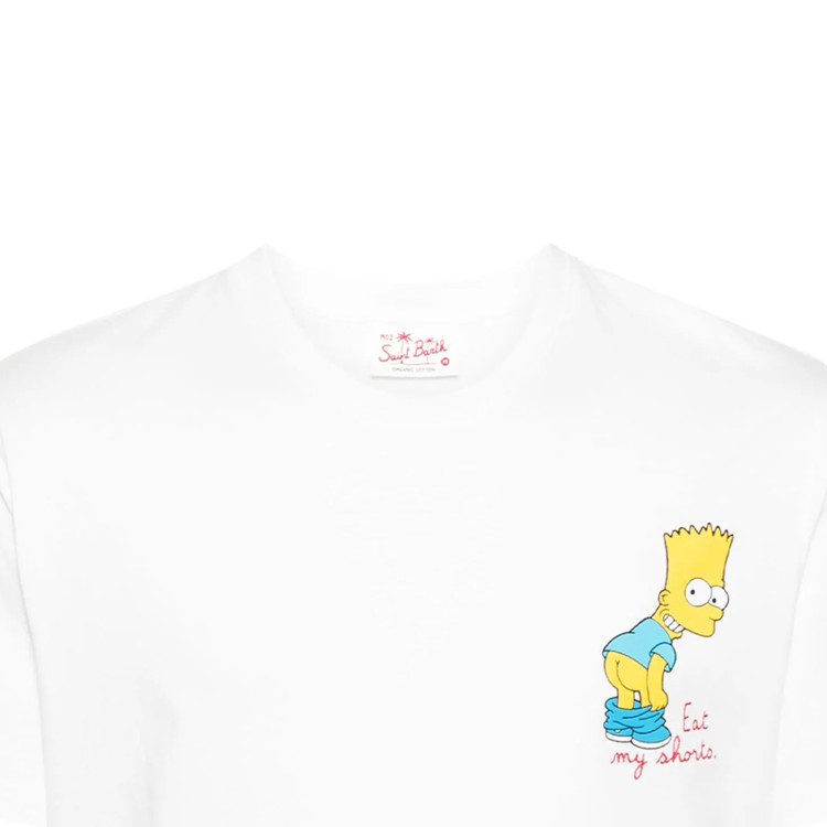 SAINT BARTH T-shirt bianca con stampa Bart Simpson bambino