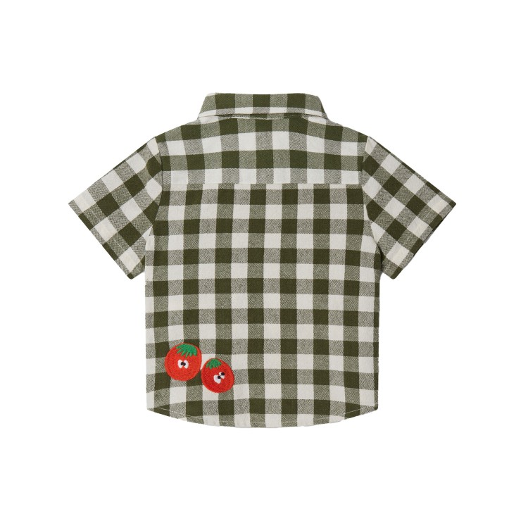 STELLA McCARTNEY Camicia in cotone bianco verde neonato