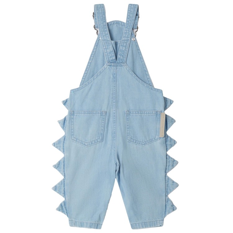 STELLA McCARTNEY Salopette jeans dal lavaggio chiaro neonato
