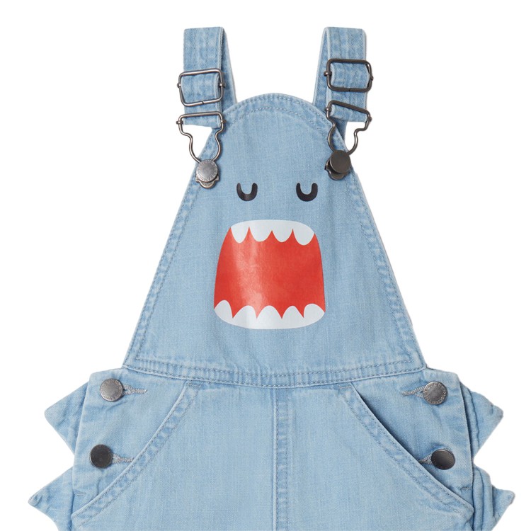 STELLA McCARTNEY Salopette jeans dal lavaggio chiaro neonato