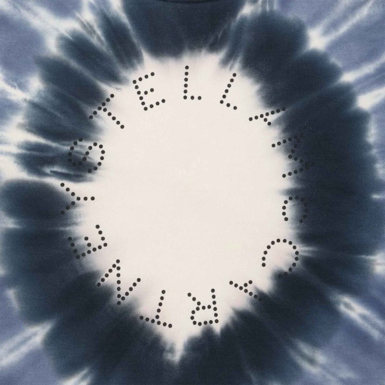 STELLA McCARTNEY Felpa blu tie-dye girocollo bambina