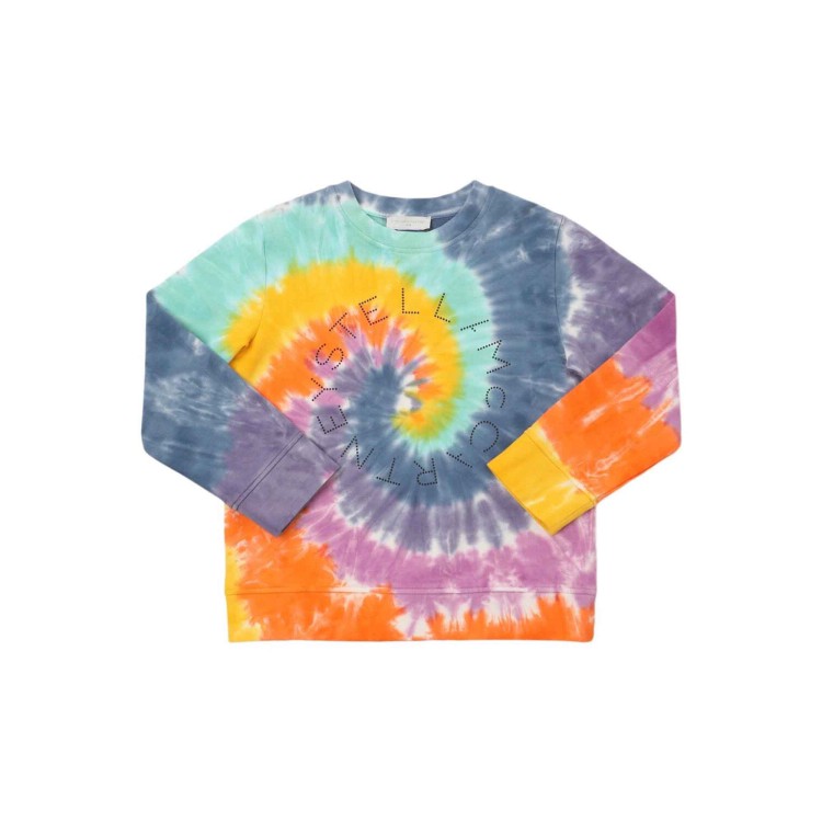 STELLA McCARTNEY Felpa multicolor tie-dye girocollo bambina
