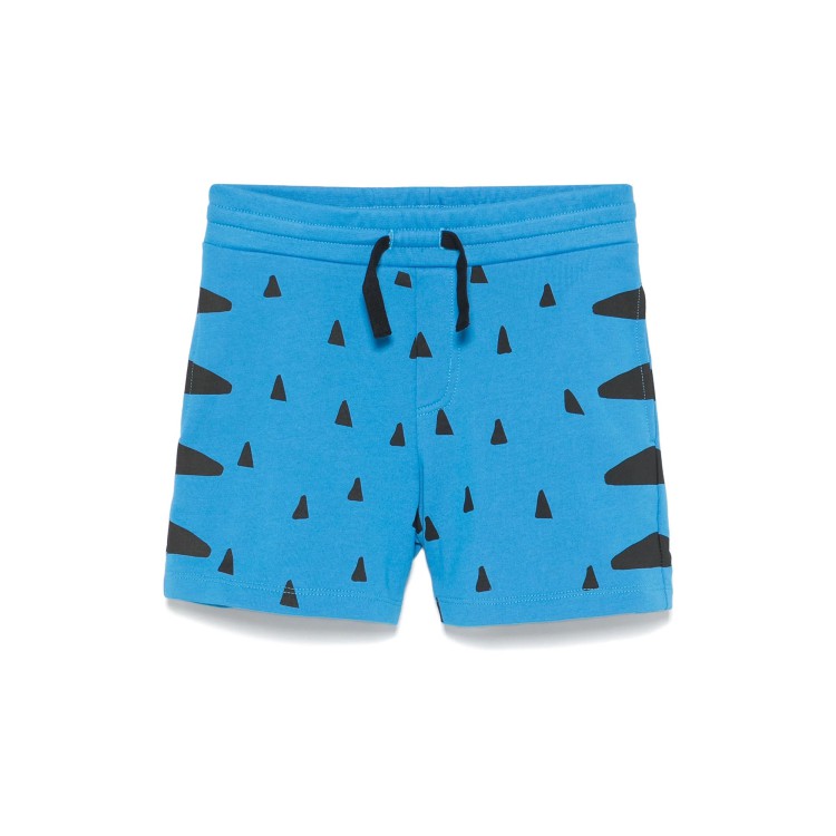 STELLA McCARTNEY Shorts azzurri con dettagli neri all-over bambino
