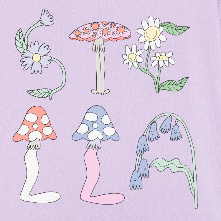STELLA McCARTNEY T-shirt lilla con stampa logo bambina