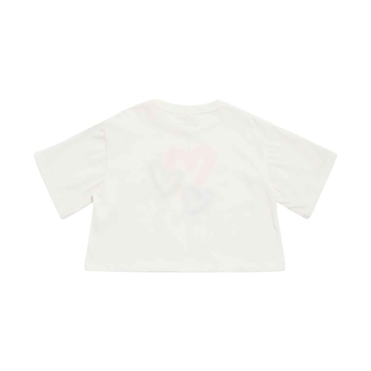 STELLA McCARTNEY T-shirt bianca con logo e cuori bambina