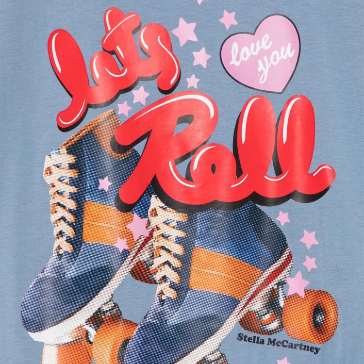 STELLA McCARTNEY T-shirt azzurra con stampa colorata bambina
