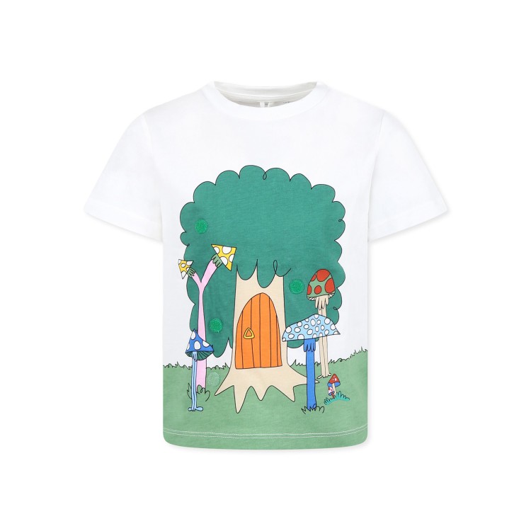 STELLA McCARTNEY T-shirt bianca con stampa bambino