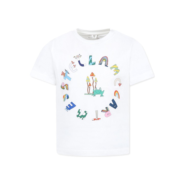 STELLA McCARTNEY T-shirt bianca con illustrazione bambino