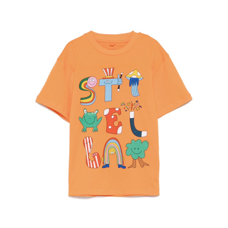STELLA McCARTNEY T-shirt arancione con stampa bambino