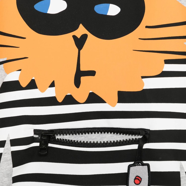 STELLA McCARTNEY T-shirt grigia con stampa e zip frontale bambino