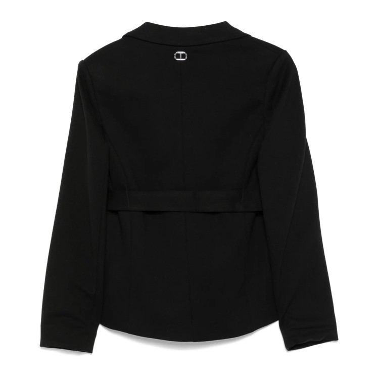 TWIN-SET Blazer nero con cintura bambina