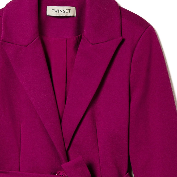 TWIN-SET Blazer magenta con cintura bambina