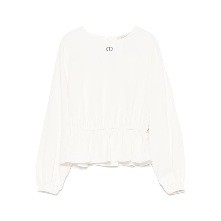 TWIN-SET Blusa bianca manica lunga bambina