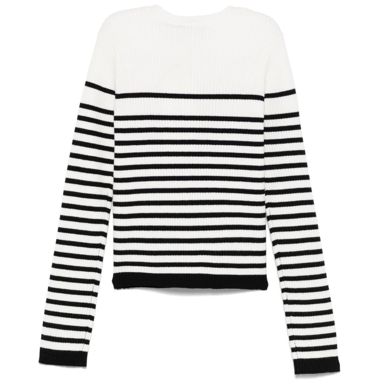 TWIN-SET Maglione bianco e nero con logo jacquard bambina