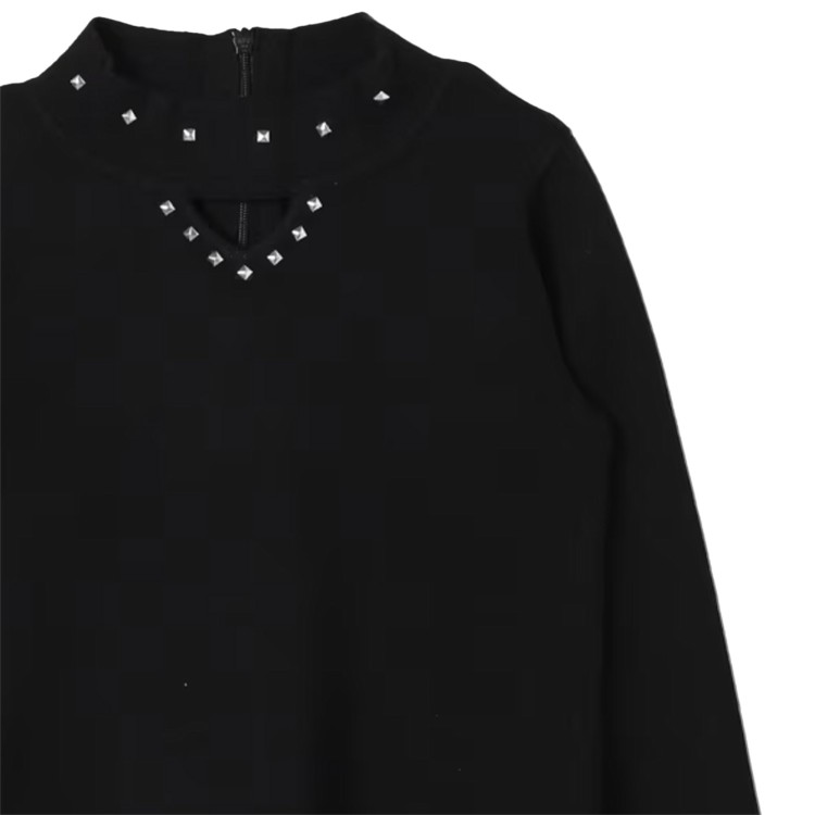 TWIN-SET Maglioncino nero cut-out con borchie bambina