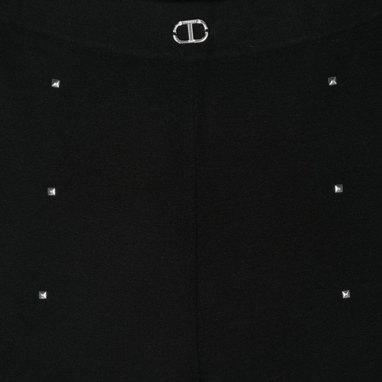 TWIN-SET Pantalone nero a coste bambina