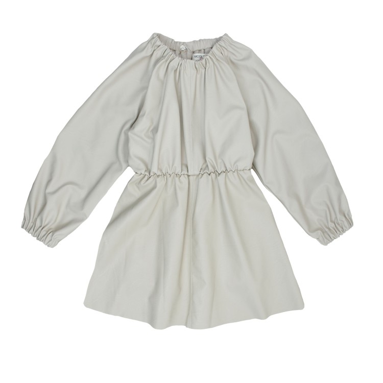 VICOLO Abito crema arricciato bambina