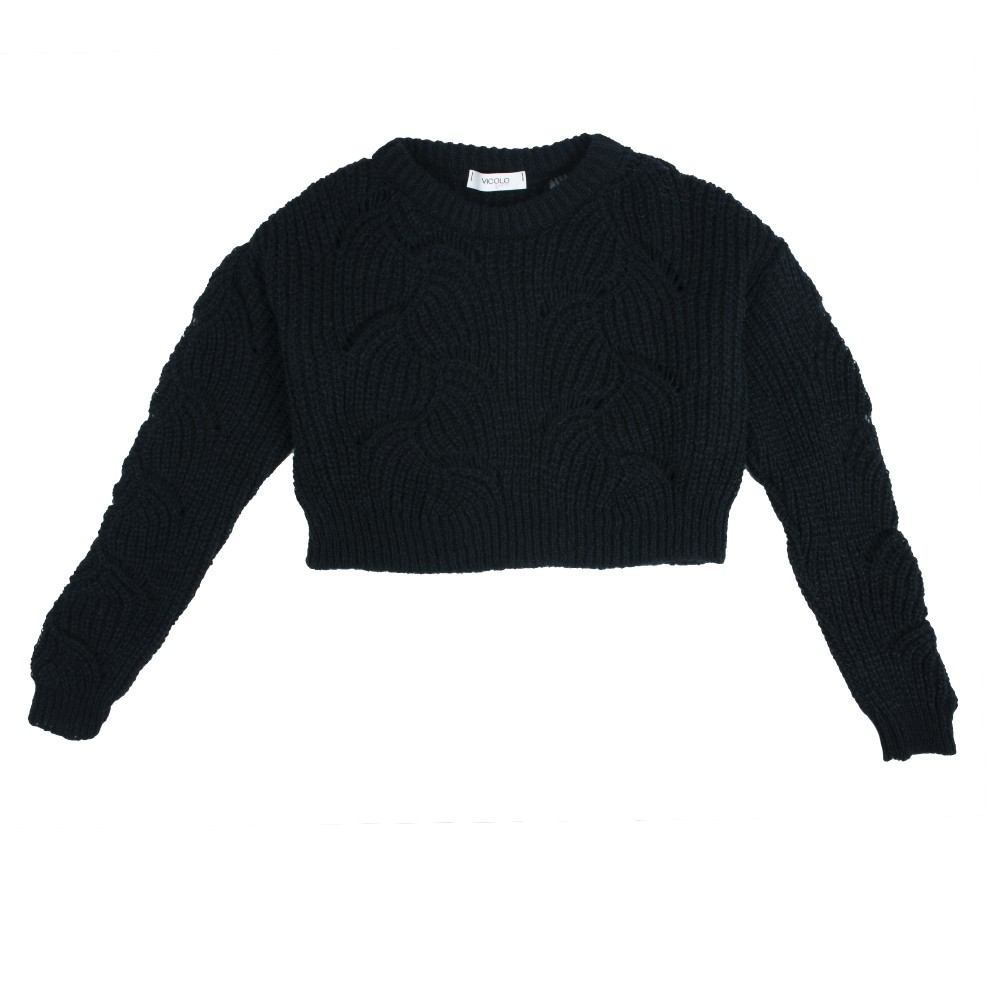VICOLO Maglia cropped nera...