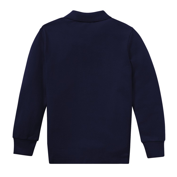 RALPH LAUREN Polo blu navy a maniche lunghe bambini