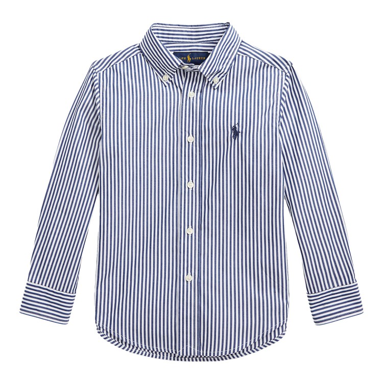 RALPH LAUREN Camicia a righe bianche e blu bambino