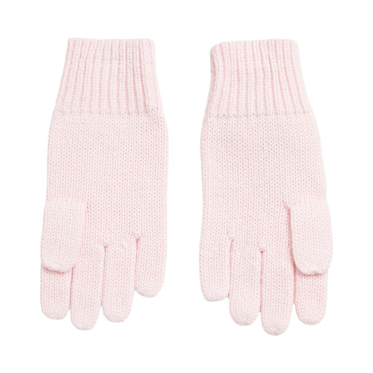 RALPH LAUREN Guanti rosa con ricamo bambina