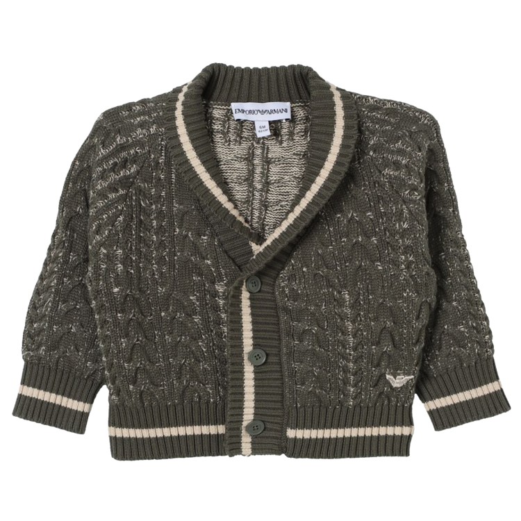 EMPORIO ARMANI Cardigan verde neonato