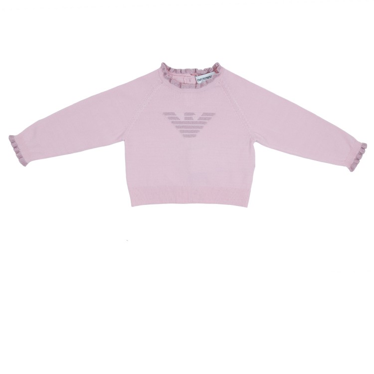 EMPORIO ARMANI Maglioncino in filo rosa per neonata
