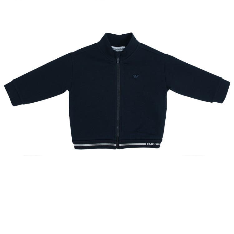 EMPORIO ARMANI Felpa con zip blu scuro neonato