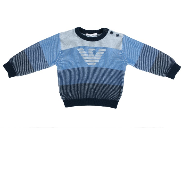 EMPORIO ARMANI Maglione lana girocollo  multicolor neonato