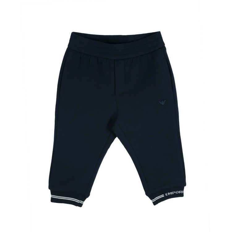 EMPORIO ARMANI Pantalone in felpa blu scuro per neonato