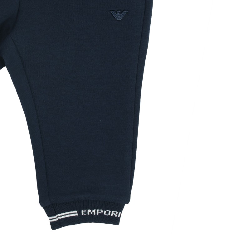 EMPORIO ARMANI Pantalone in felpa blu scuro per neonato