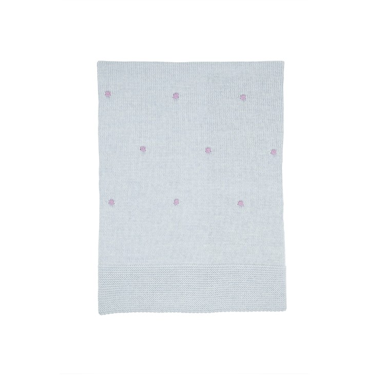 LITTLE BEAR Coperta lana merinos per neonato grigia
