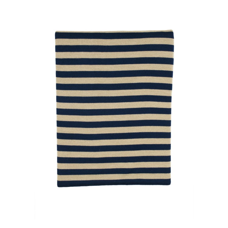 LITTLE BEAR Copertina in lana rigata blu marrone neonato