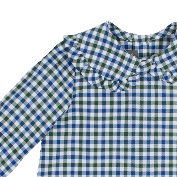 LITTLE BEAR Camicia a quadretti bianco verde blu neonata