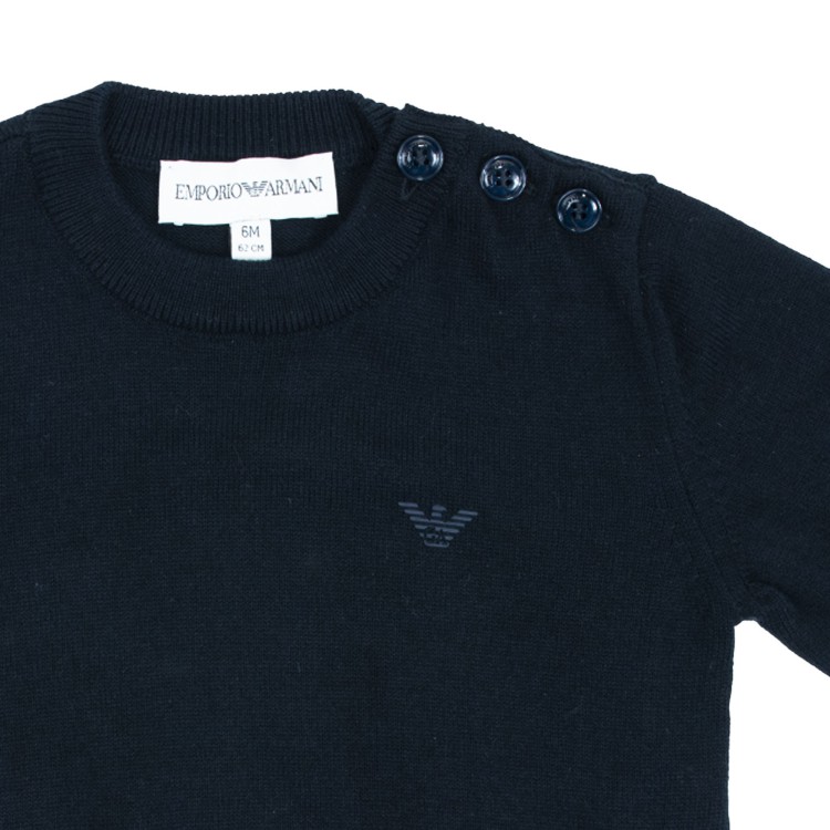 EMPORIO ARMANI Maglioncino girocollo blu neonato