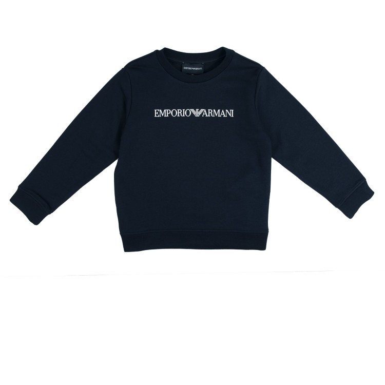 EMPORIO ARMANI Felpa blu navy neonato