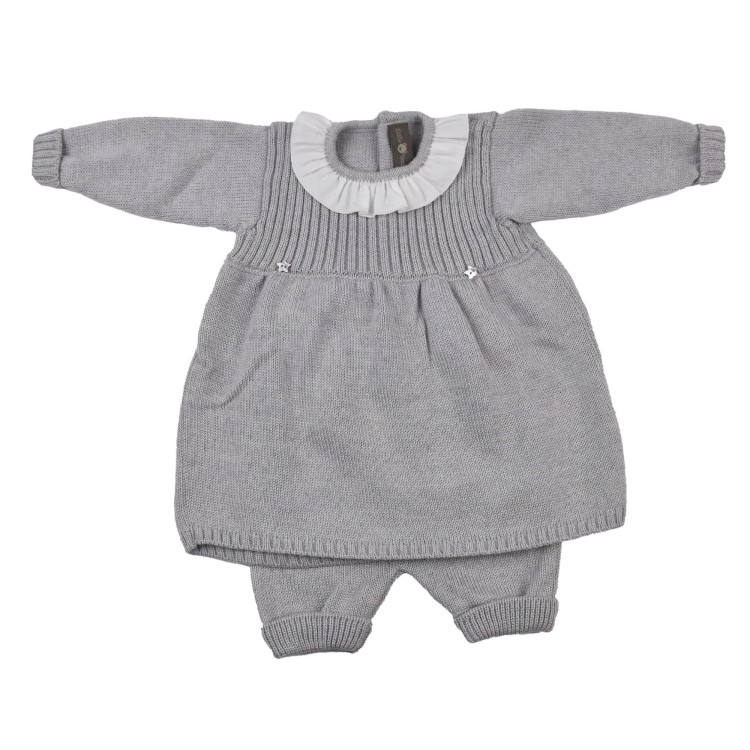 LITTLE BEAR Completo grigio abito e ghetta neonata