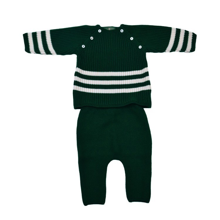 LITTLE BEAR Completo verdone a coste ghetta e maglia neonato