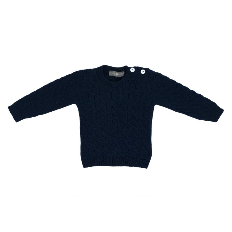 LITTLE BEAR Maglioncino blu a trecce neonato