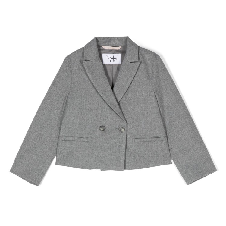 IL GUFO Blazer grigio doppiopetto bambina