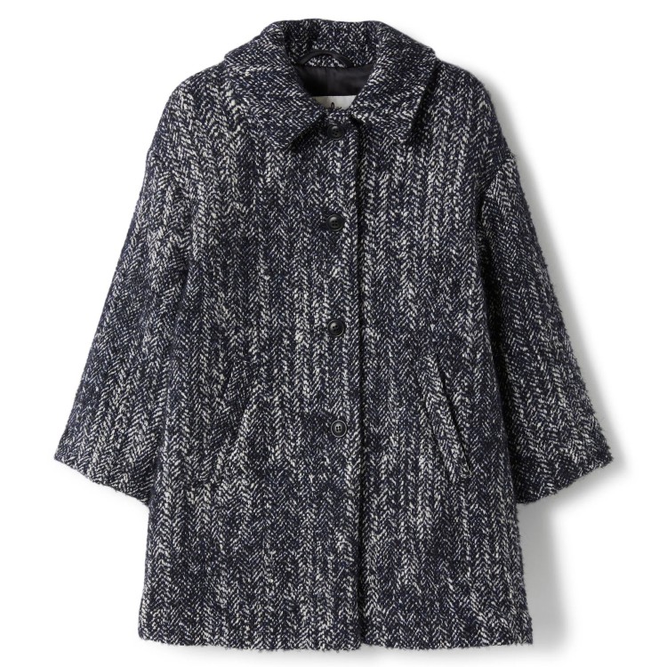 IL GUFO Cappotto blu monopetto spigato bambina