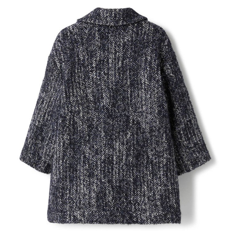 IL GUFO Cappotto blu monopetto spigato bambina