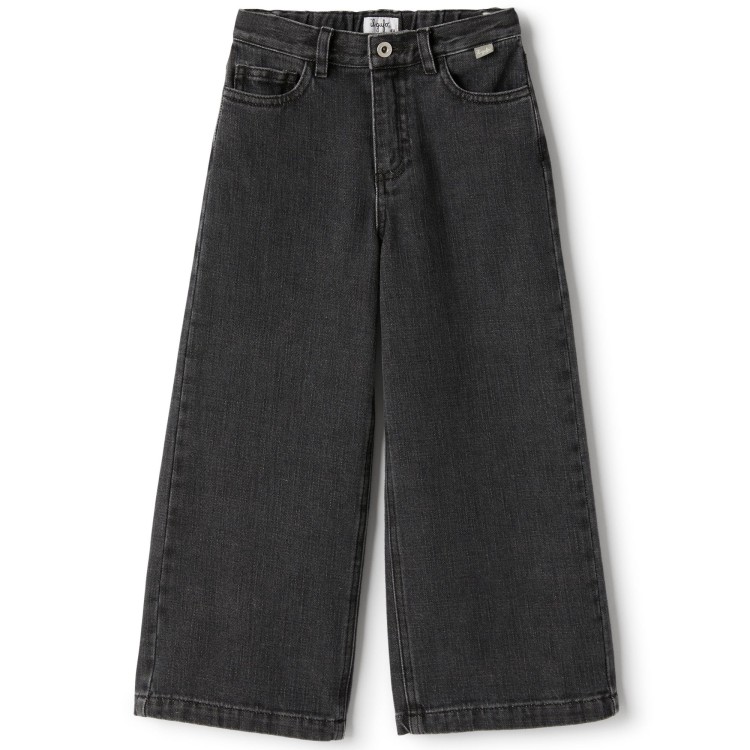 IL GUFO Pantalone nero a gamba ampia bambina