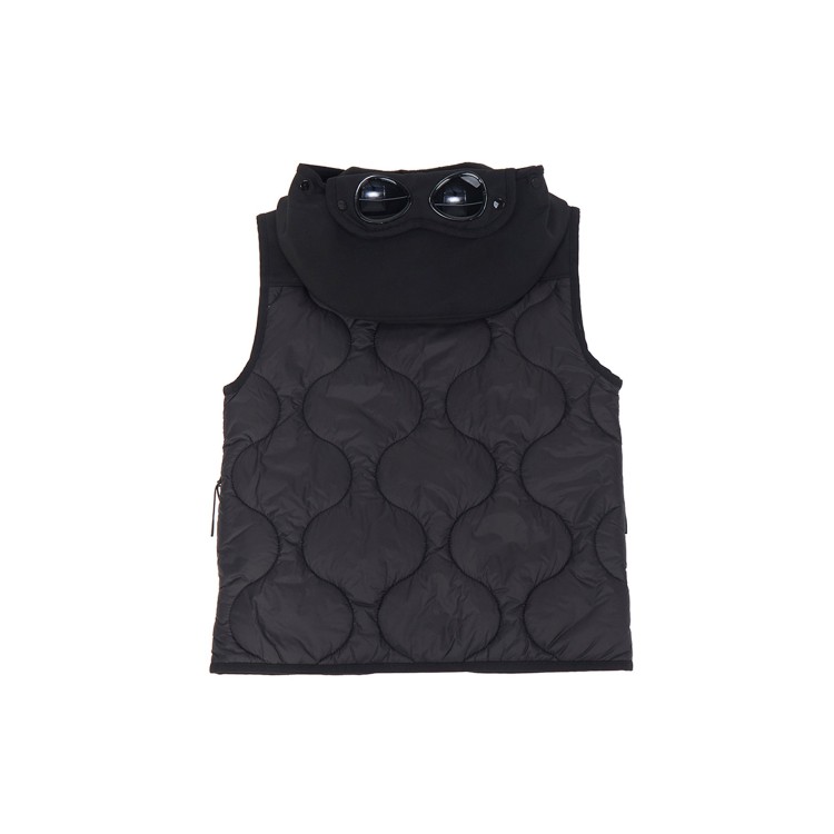 C.P. COMPANY Gilet nero imbottito con cappuccio bambino