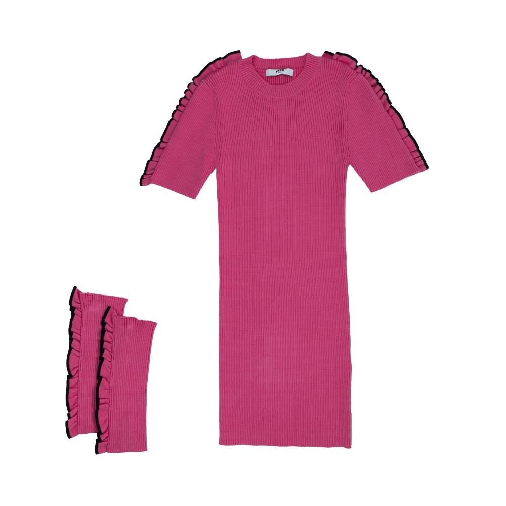 MSGM Abito costine rosa...