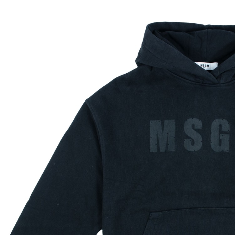MSGM Felpa cappuccio nera bambino