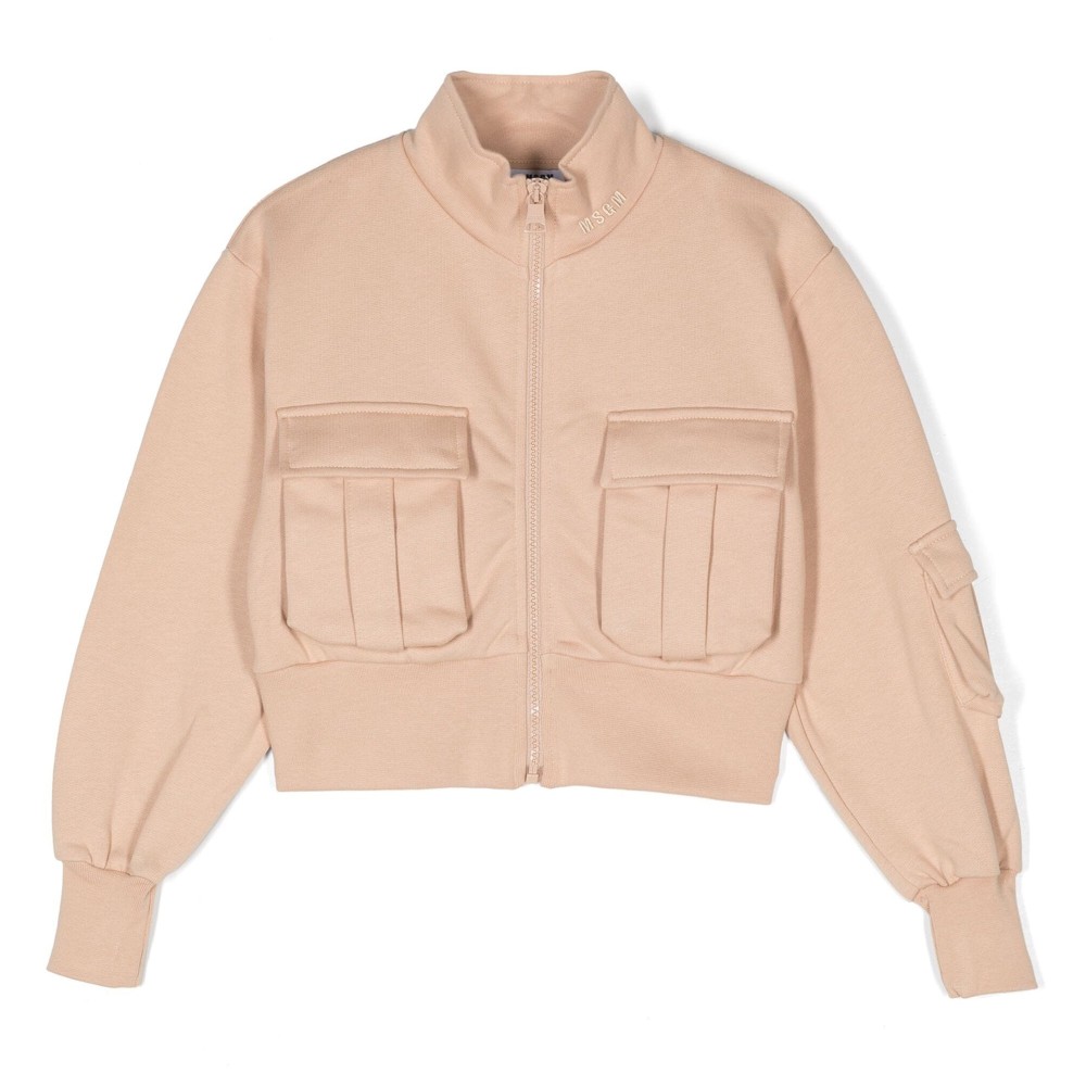 MSGM Felpa beige con ricamo...