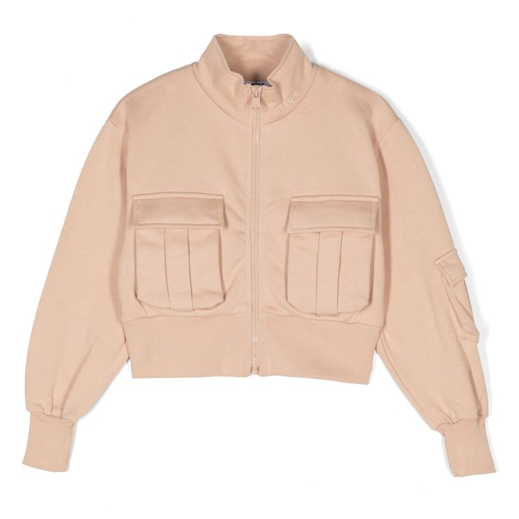 MSGM Felpa beige con ricamo bambina